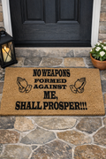 No Weapons Against Me Doormat