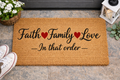 Faith, Family, Love (Version 2) Doormat