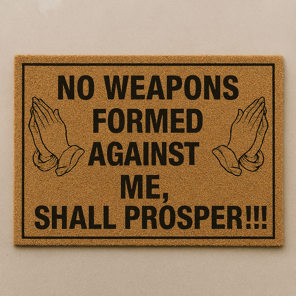 No Weapons Religious Doormat